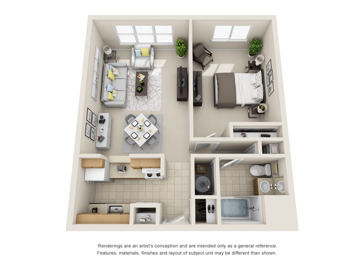 1 bedroom 1 bath floor plan